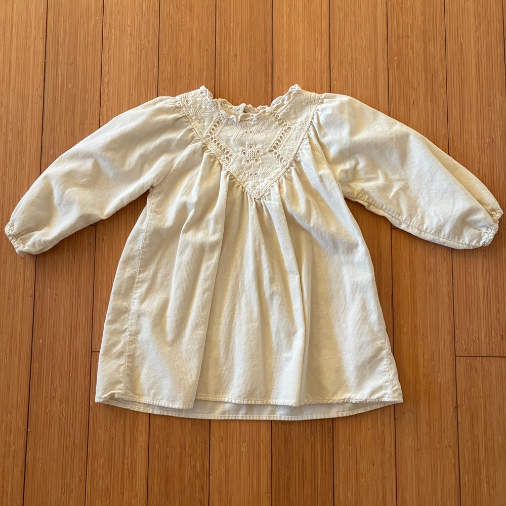 Beautiful cream corduroy dress Zara sz 4